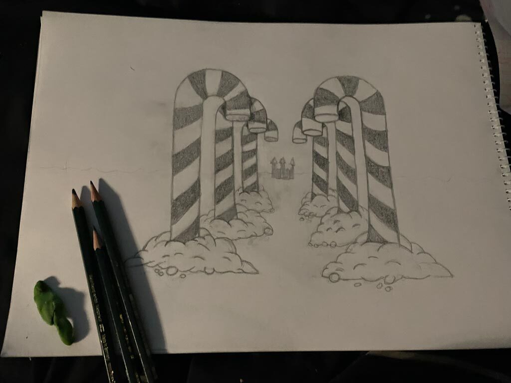 Zuckerstangenweg Bleistiftzeichnung