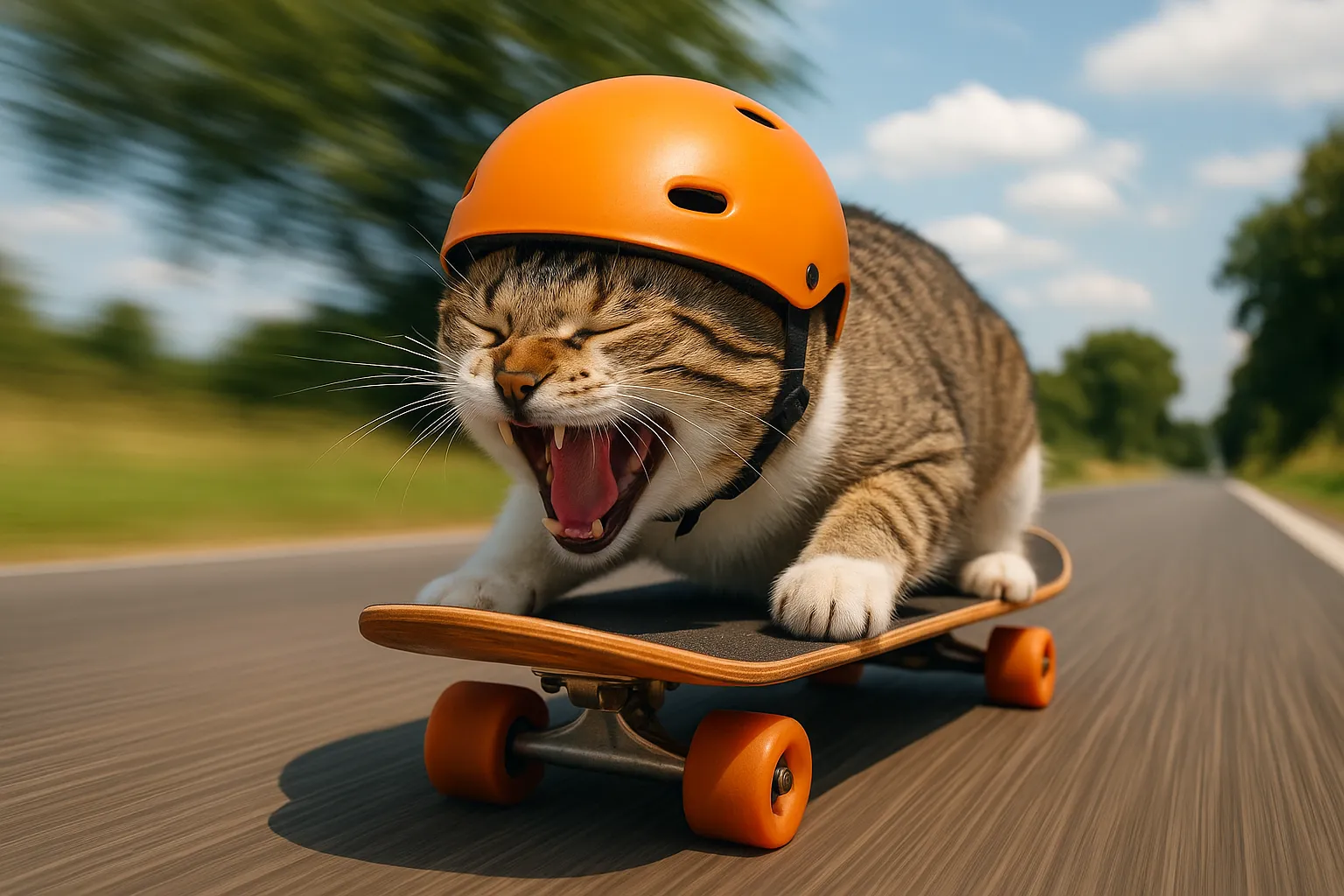Skateboardende_Katze_im_Sonnenschein